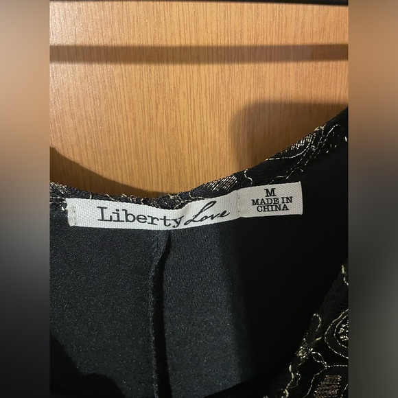 Liberty Love Black and Silver Lace Overlay Medium Dress - Picture 3 of 4